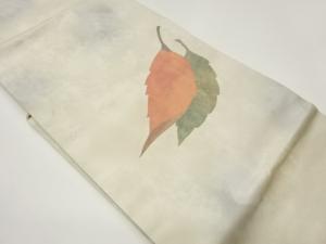 ふくれ織落ち葉模様織出し名古屋帯